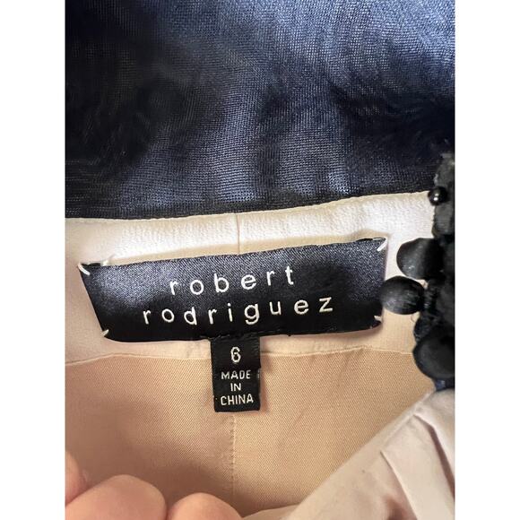 Robert Rodriguez Tan/Blush Pink Black Pleated Knee Length Silk Dress Sz 6 - Picture 5 of 5